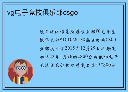 vg电子竞技俱乐部csgo
